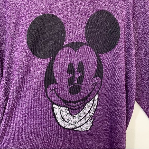 Disney Parks Womans Long Sleeve Top‎ 1X  Purple Micky Mouse Stretch Sweatshirt - Picture 2 of 7